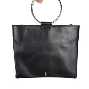 THACKER New York Purse Le Pouch Ring Bag Black Leather Tote